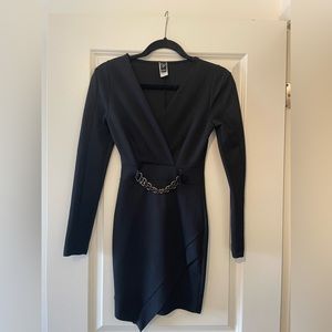 Long sleeve body con minidress